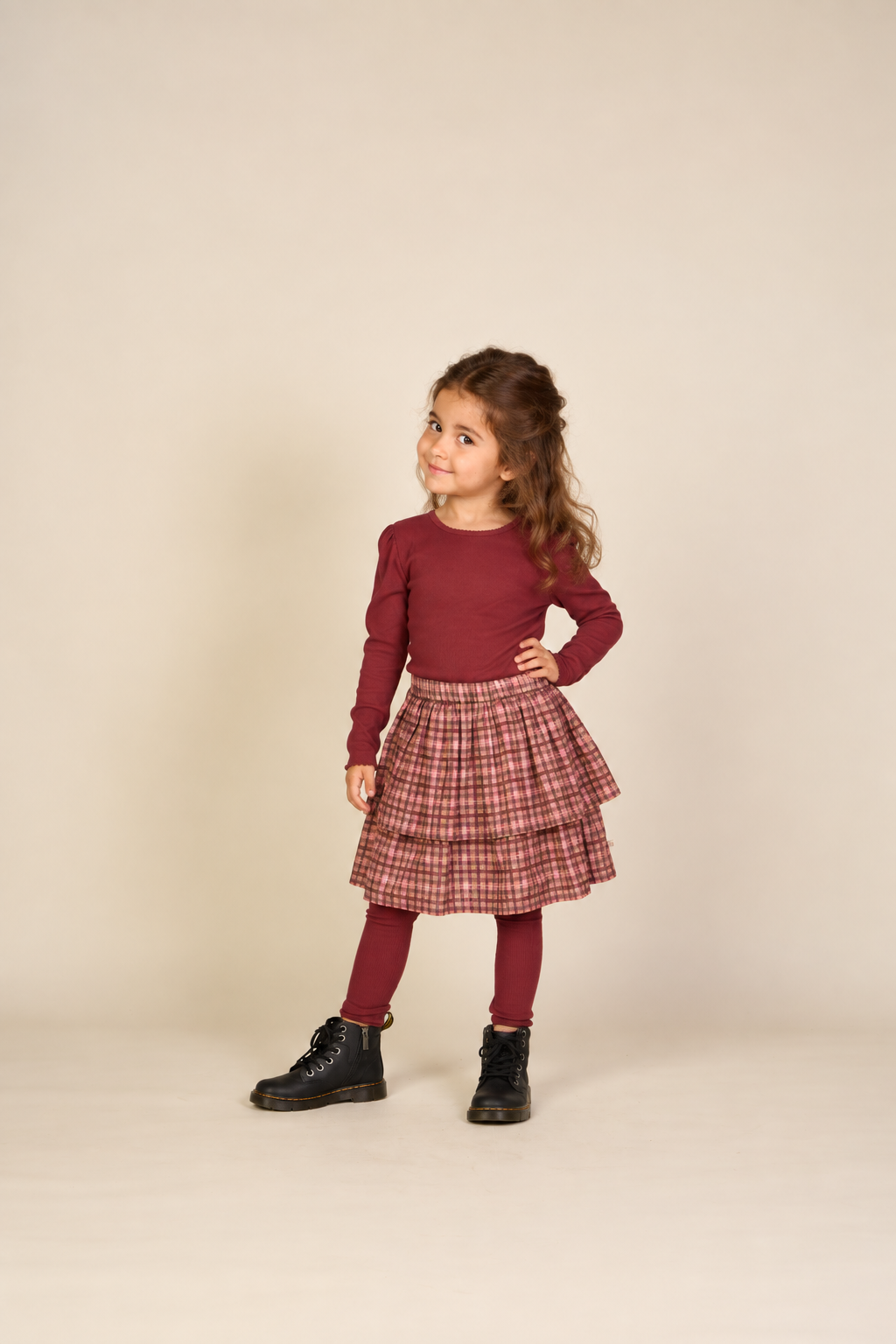 Gerippte Leggings aus Modal-Mix Kids - Bordeaux | 101569 Lottie