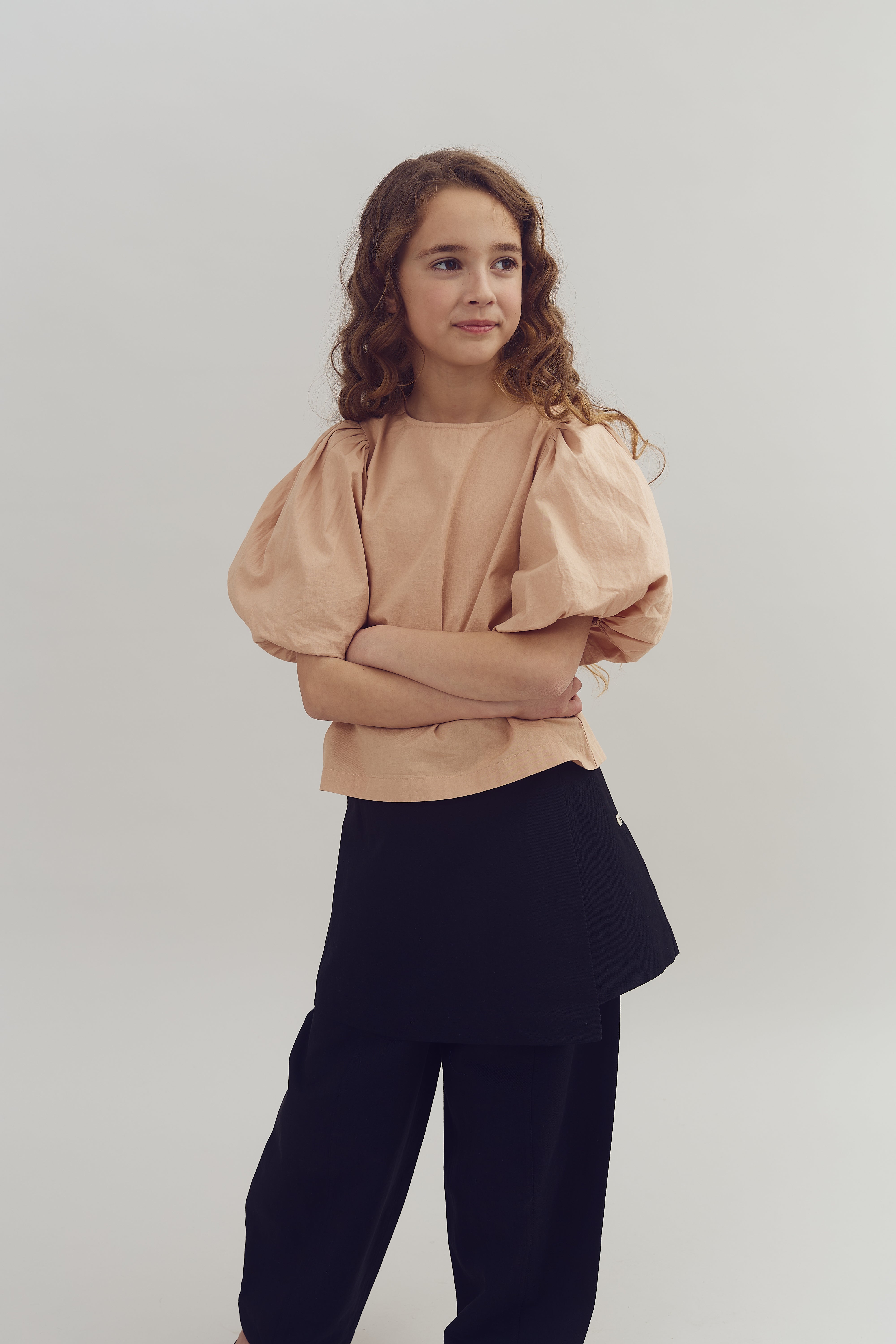 Barrel Leg Tencel Hose - Tween - Black | 100133