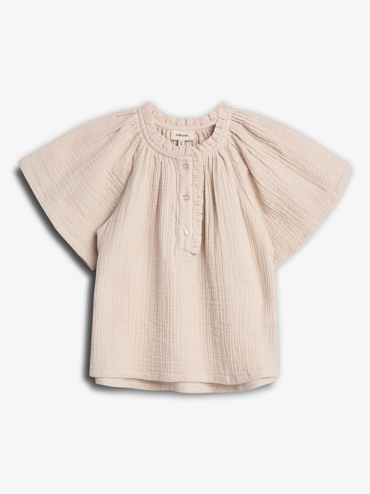 Musselinbluse mit Knopfleiste - Light Beige | 100239 Ella