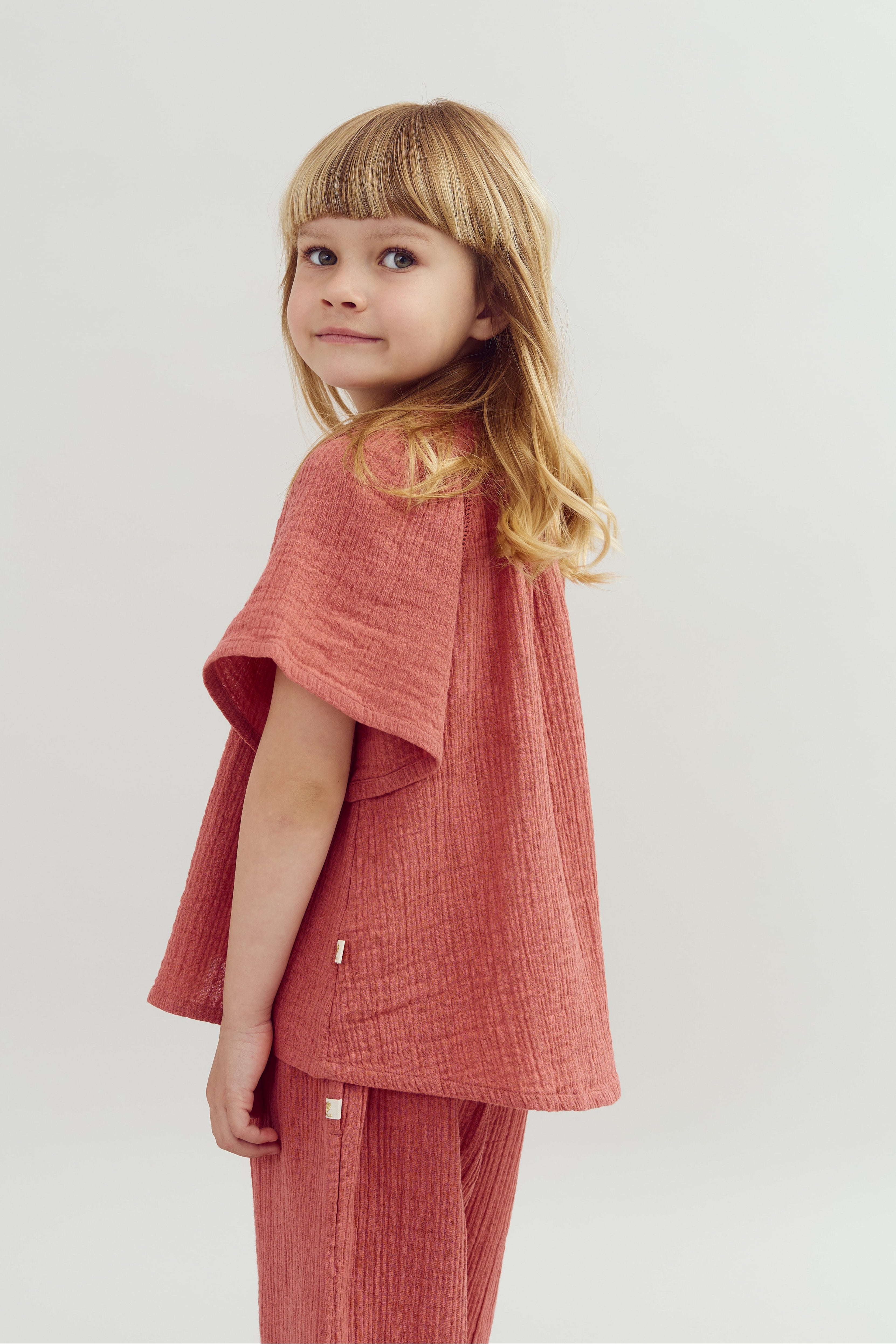 Musselinbluse mit Knopfleiste - Blush | 100289 Ella
