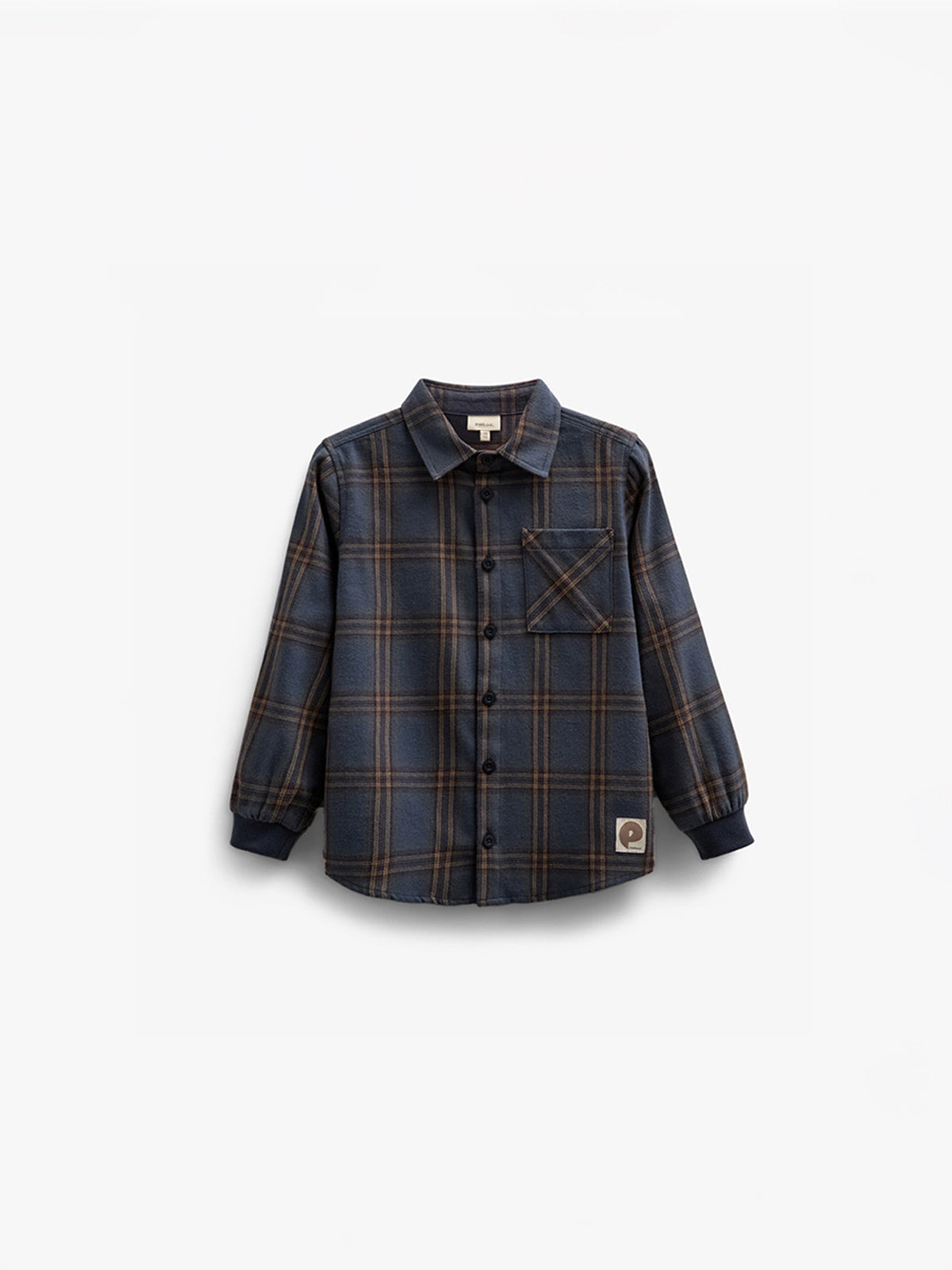 Kariertes Flanellhemd mit Rippbündchen - Kids - Navy Check | 100530 Henry