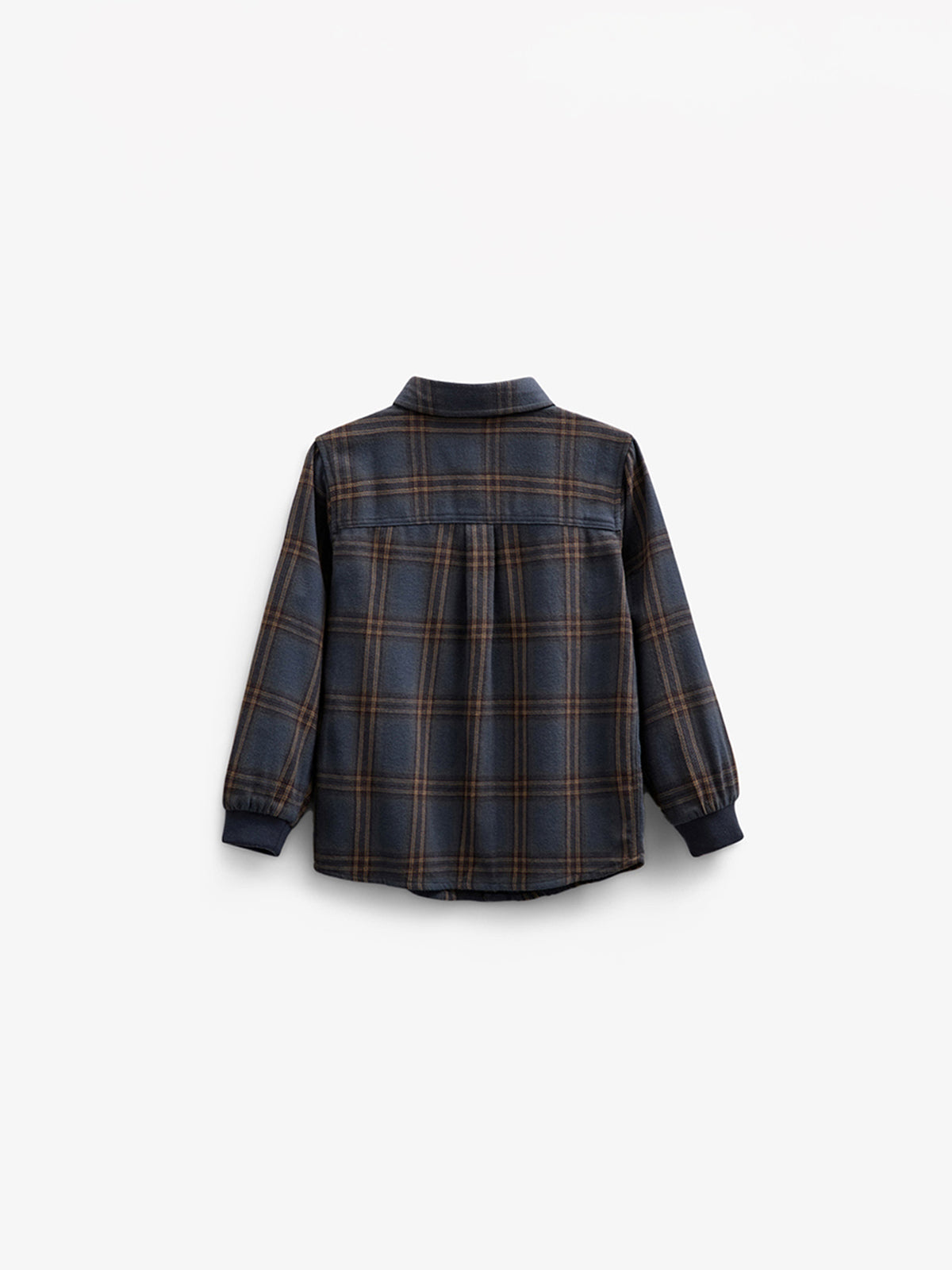 Kariertes Flanellhemd mit Rippbündchen - Kids - Navy Check | 100530 Henry