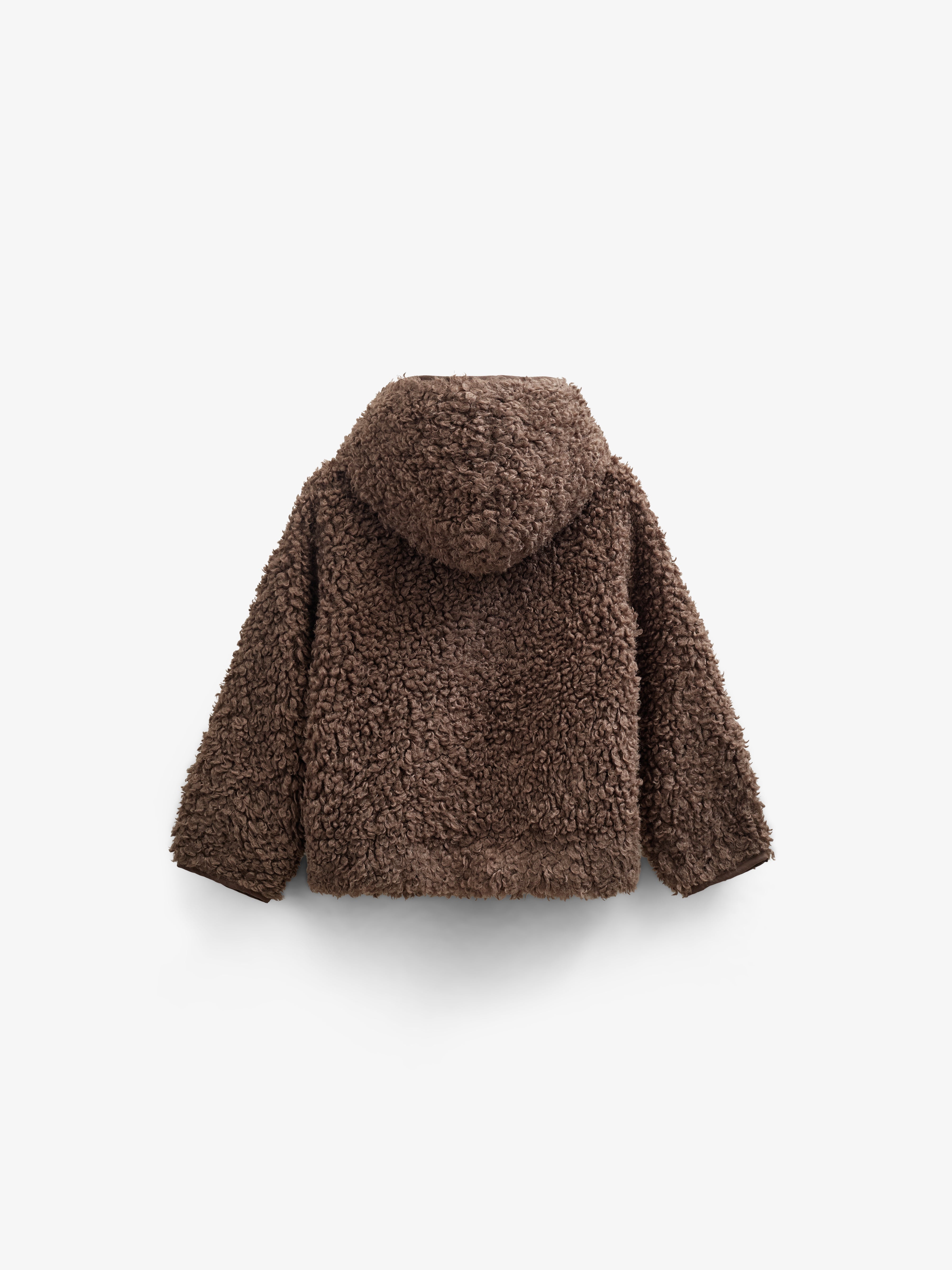 Teddy-Kapuzenjacke mit Rippenbündchen - Kids - Chocolate | 100547 Ellie