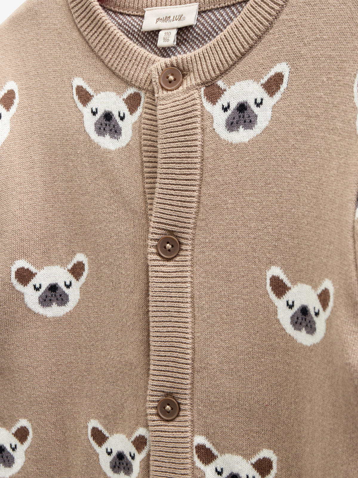 Baumwoll-Jaquard-Strickjacke - Kids - Light Brown | 100668 Nico