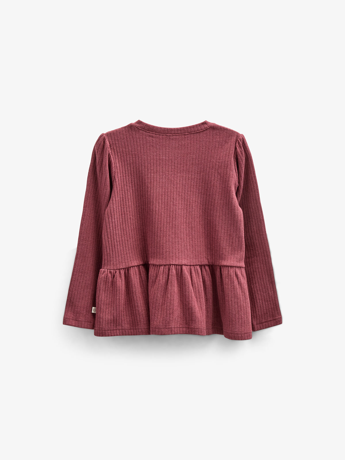 Weiche Ripp-Bluse mit Schößchen - Kids - Burgundy Melange | 100700 Alana