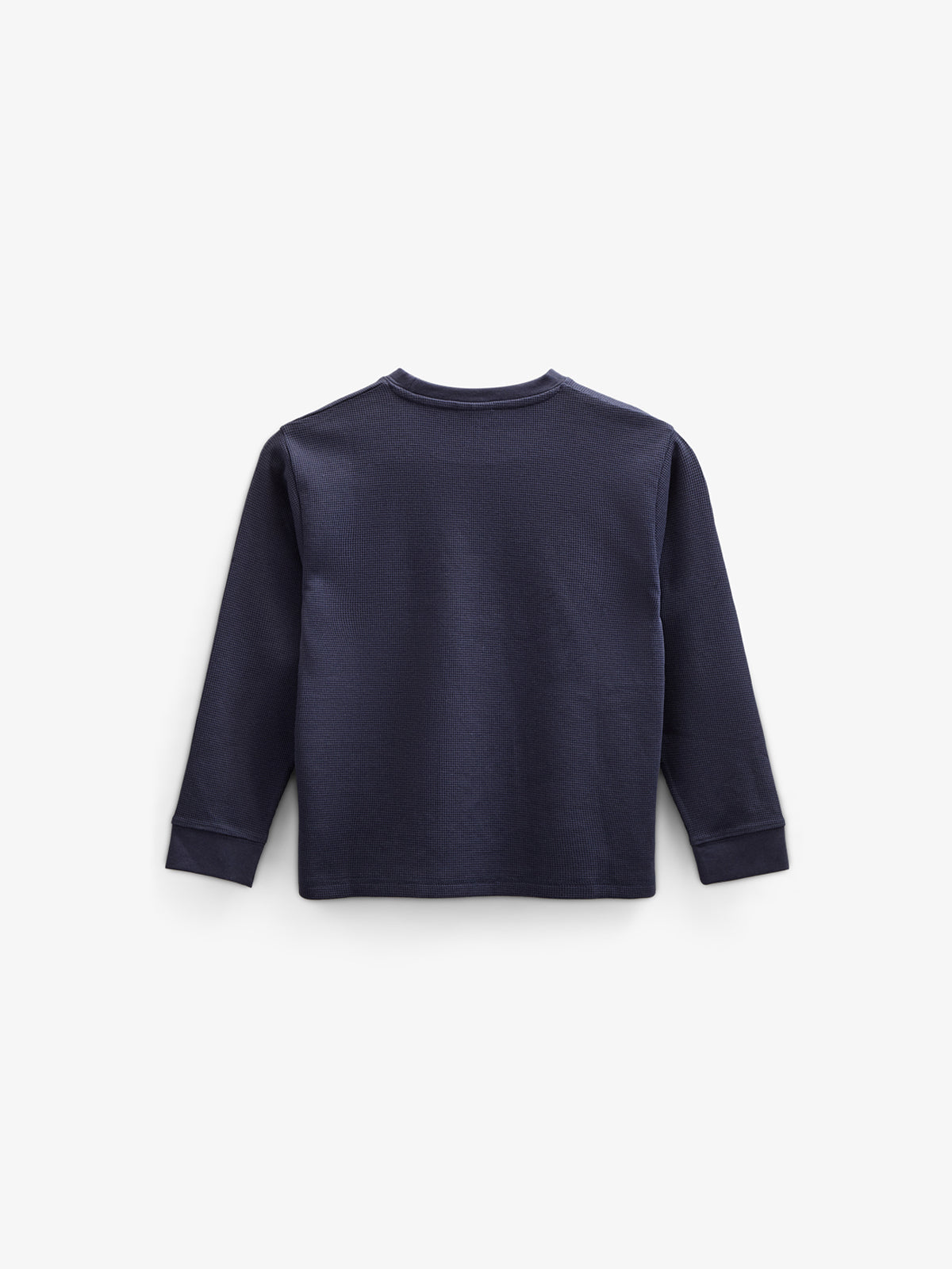 Texturiertes Langarm-T-Shirt - Kids - Navy | 100703 Malthe