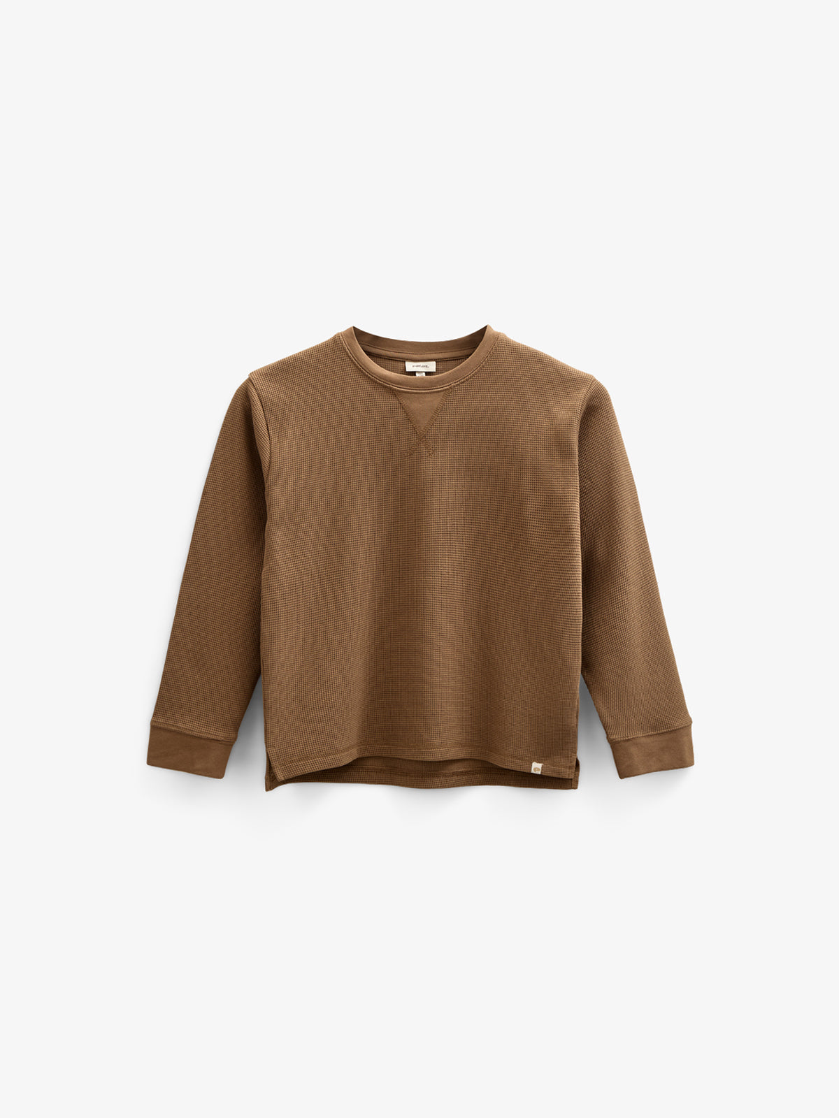 Texturiertes Langarm-T-Shirt - Kids - Coffee | 100705 Malthe
