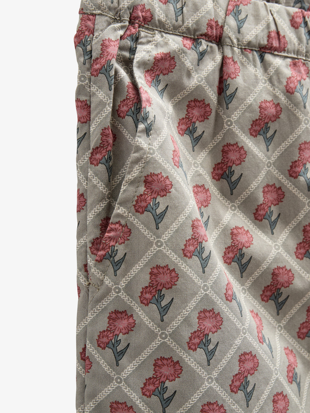 Bedruckte Popeline-Hose aus Baumwolle - Kids - Green w. Vintage Red | 100723 Amine