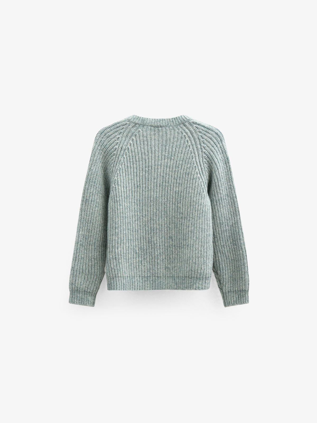 unisex Strickjacke in Wollmischung - Kids - Green Melange | 100747 Cork