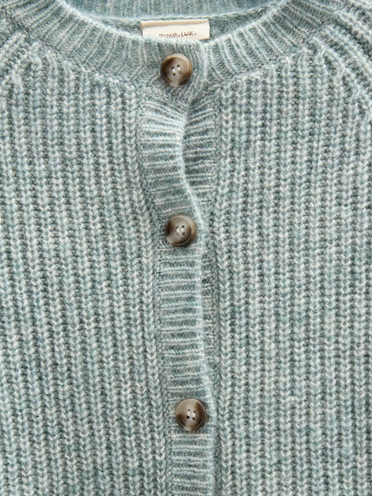 unisex Strickjacke in Wollmischung - Kids - Green Melange | 100747 Cork