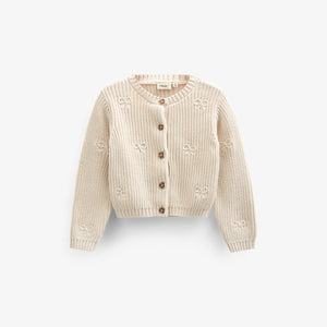Baumwollstrickjacke mit Schleifen - Kids - Nature | 100790 Freya