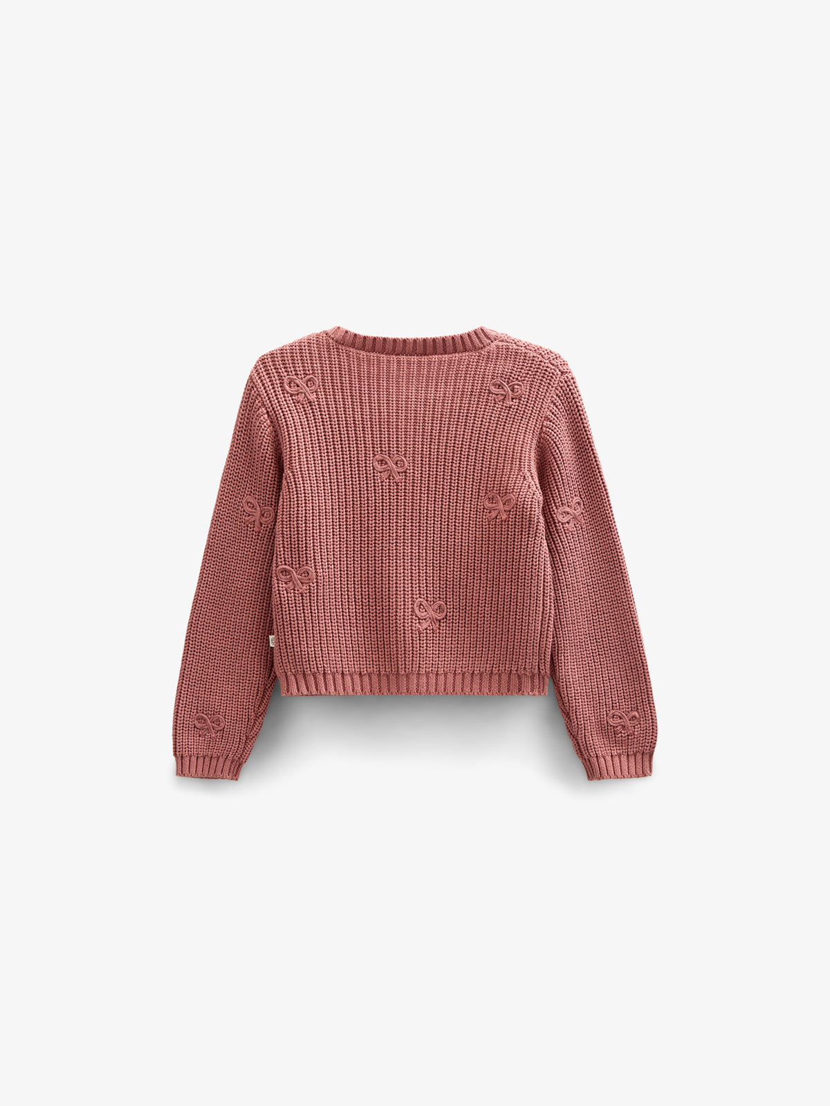 Baumwollstrickjacke mit Schleifen - Kids - Old Rose | 100792 Freya
