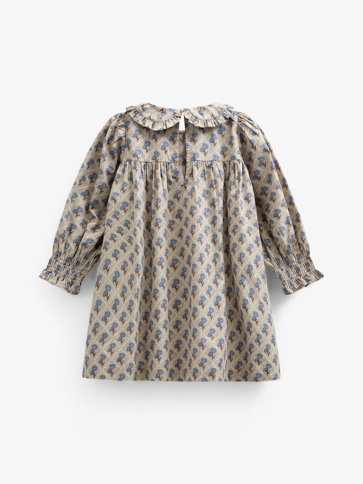 Bedrucktes Kleid aus Baumwollpopeline - Kids - Caffe Latte w. Blue | 100803 Amine