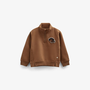 Sweatshirt mit halbem Reißverschluss - Kids - Coffee | 100808 Tristan