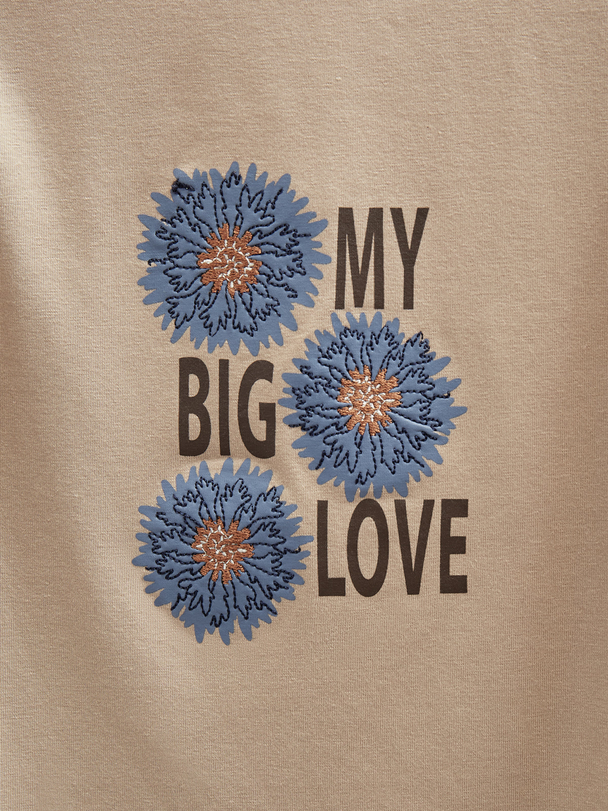 Jersey-Bluse mit Rüschenärmeln und Frontprint - Tween - Caffe Latte | 100843 Demi