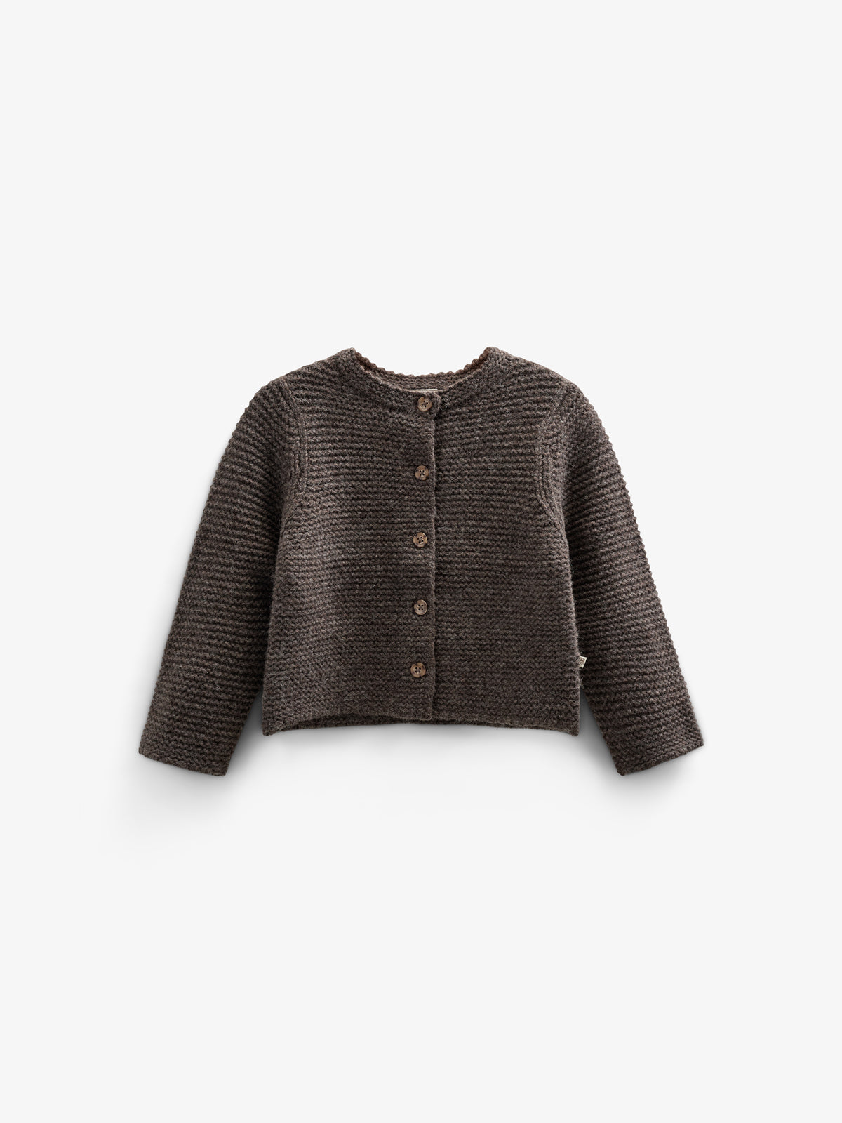 Wool Knit Cardigan - Tween - Chocolate Melange | 100877 Maya