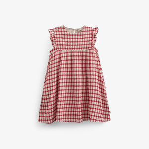 Kariertes Baumwollkleid - Kids - Cherry Red | 100904 Bonnie