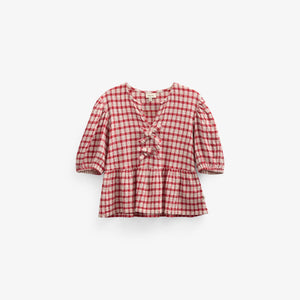 Karierte Baumwollbluse - Kids - Cherry Red | 100908 Bonnie