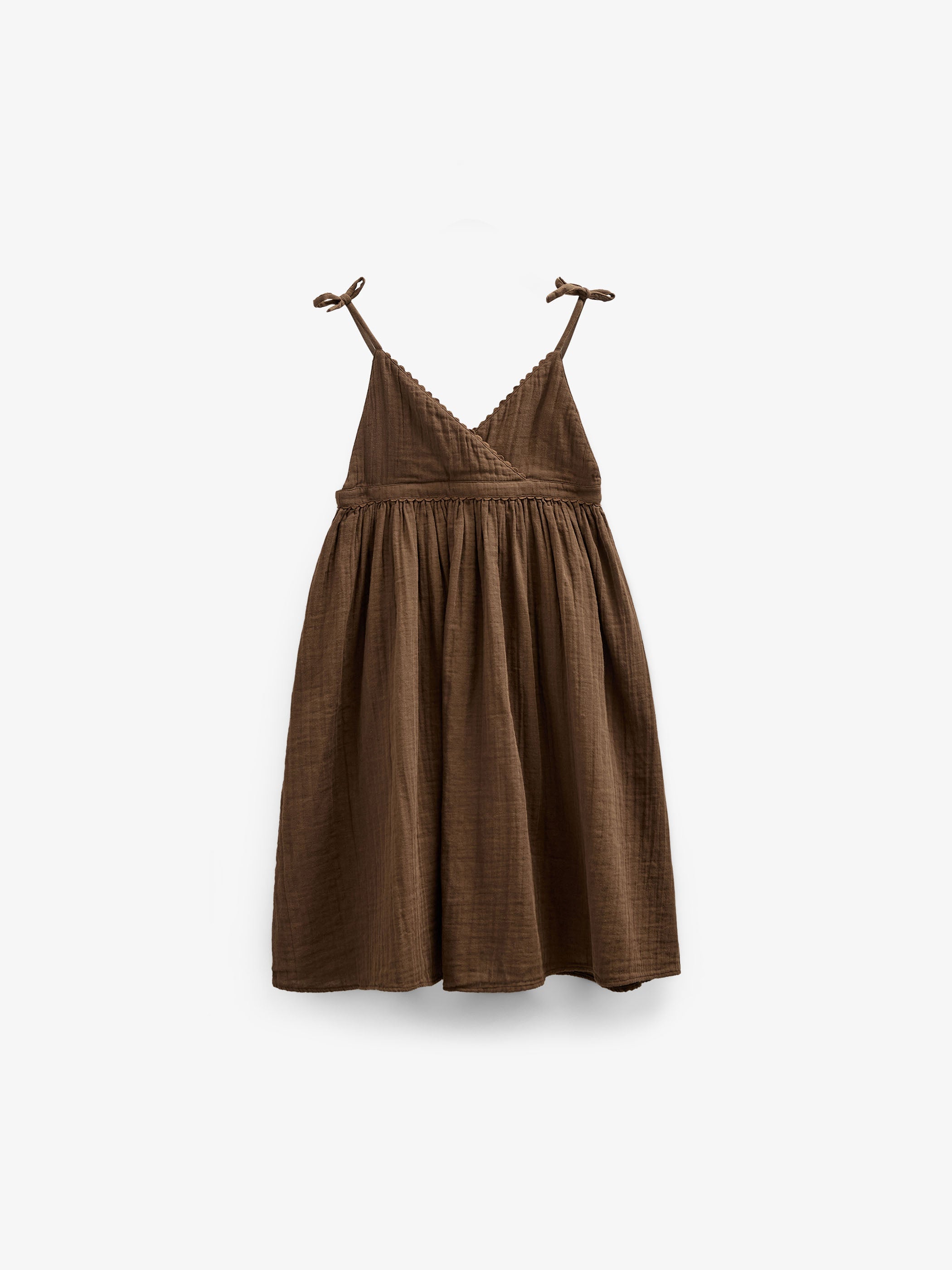 Gaze-Trägerkleid - Tween - Dark Brown | 100910 Jasmine
