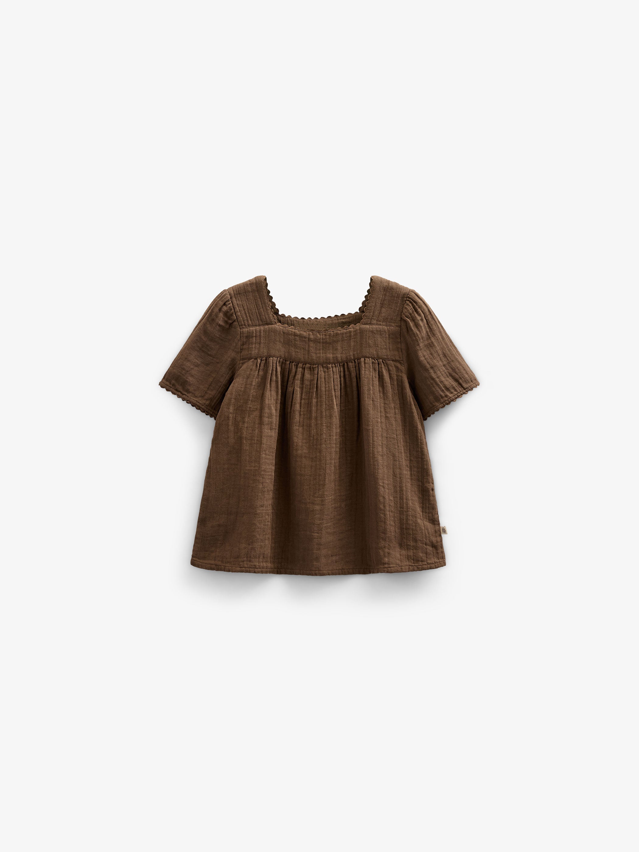 Gauze-Bluse mit Kurzen Γrmeln - Kids - Dark Brown | 100916 Jasmine