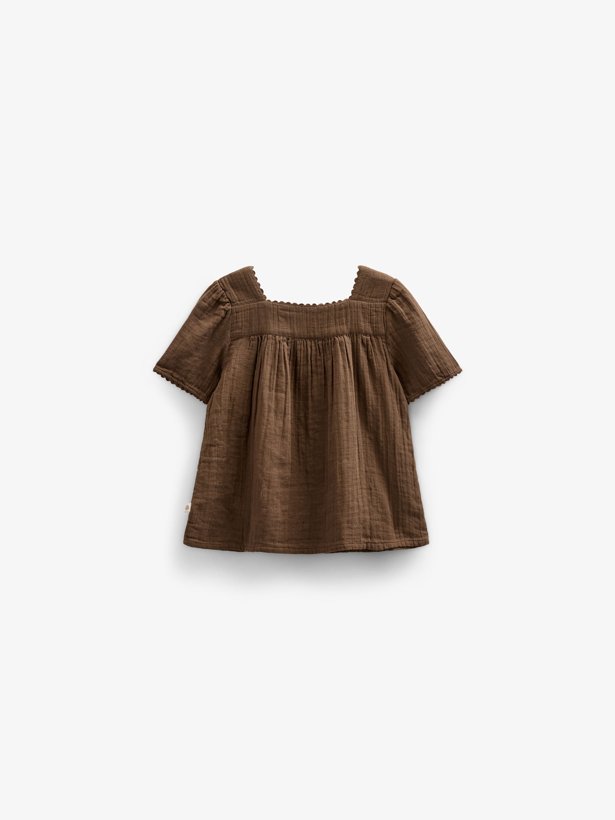 Gauze-Bluse mit Kurzen Ärmeln - Tween - Dark Brown | 100917 Jasmine