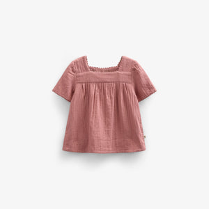 Kurzärmelige Bluse aus Gaze - Kids - Old Rose | 100920 Jasmine