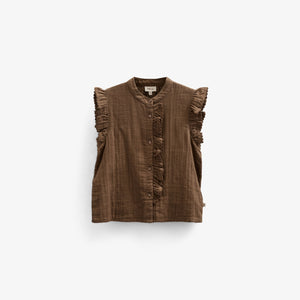 Ärmelloses Top aus Gaze - Kids - Dark Brown | 100928 Jasmine