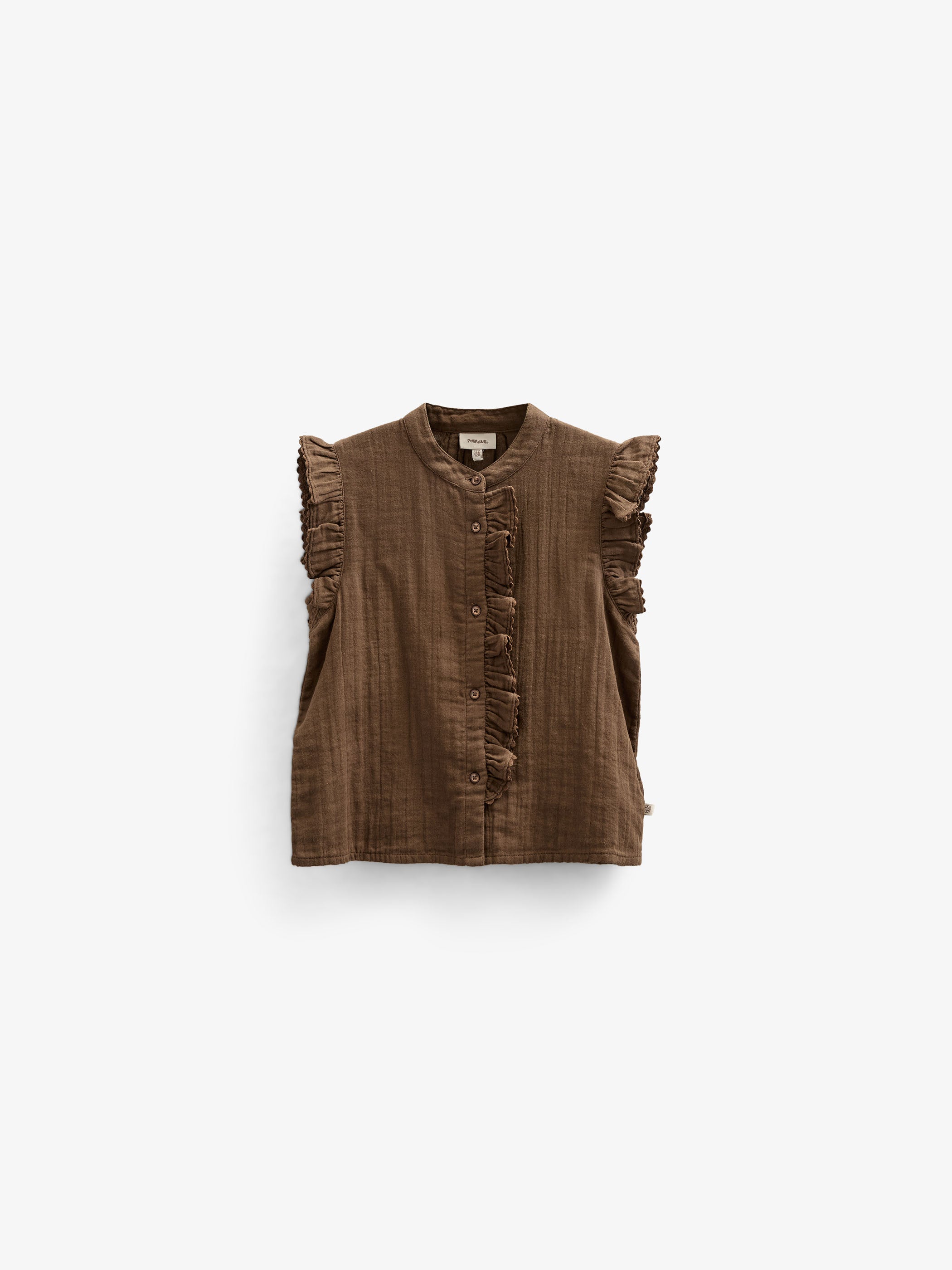 Ärmelloses Top aus Gaze - Kids - Dark Brown | 100928 Jasmine