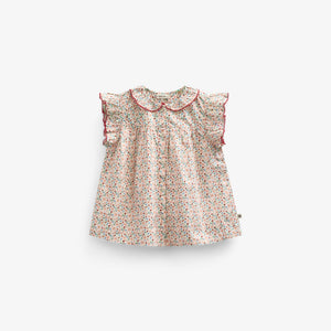 Poplin-Top mit Blumenmuster und Rüsche - Kids - Rose | 100948 Poppy