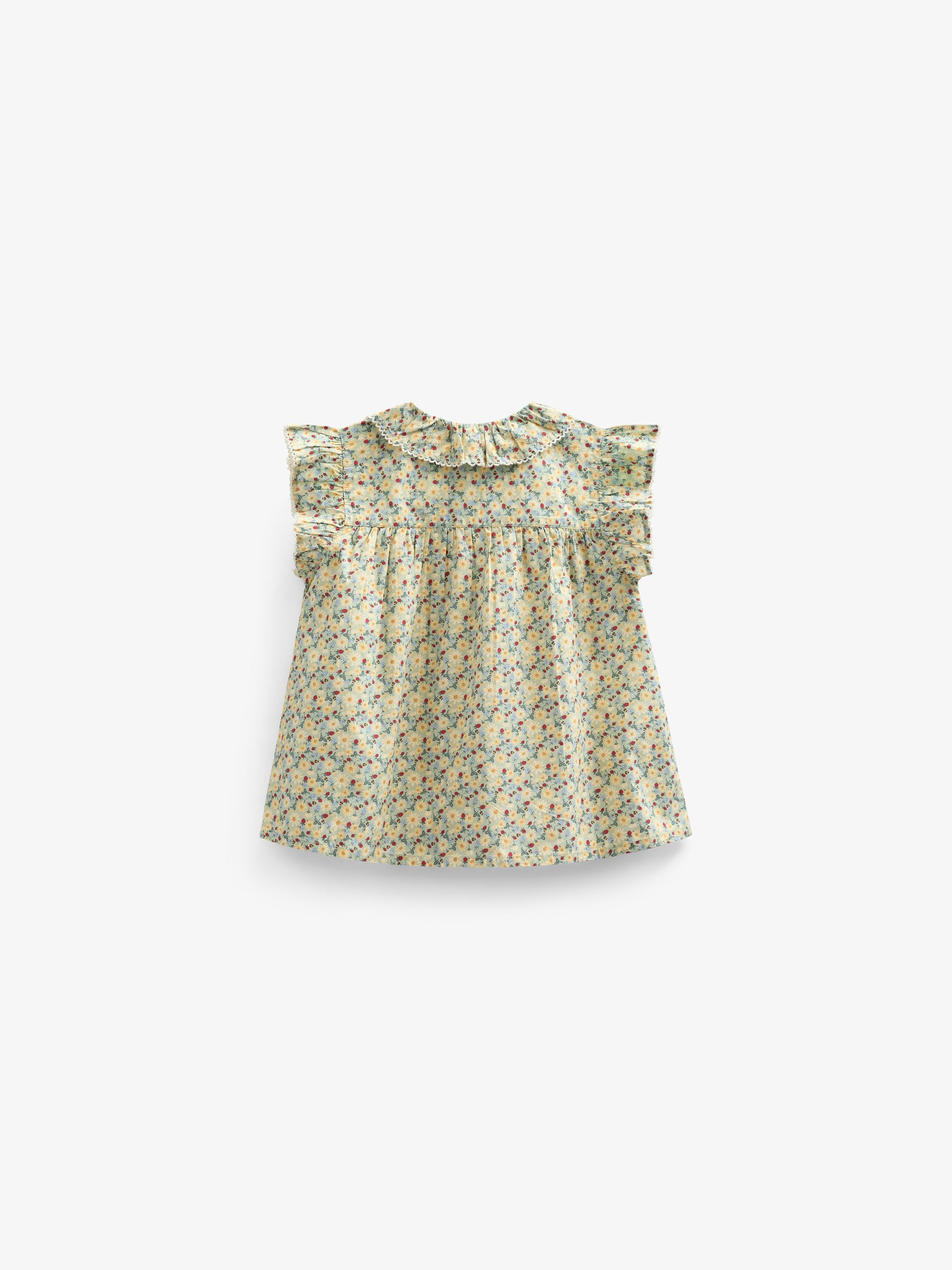 Poplin-Top mit Blumenmuster und Rüsche - Kids - Green | 100950 Poppy