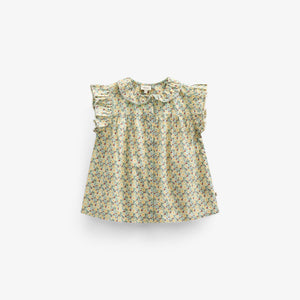 Poplin-Rüschentop mit Blumenprint - Tween - Green | 100951 Poppy