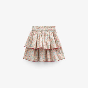Poplin-Rock mit Blumenmuster und Rüsche - Kids - Rose | 100952 Poppy