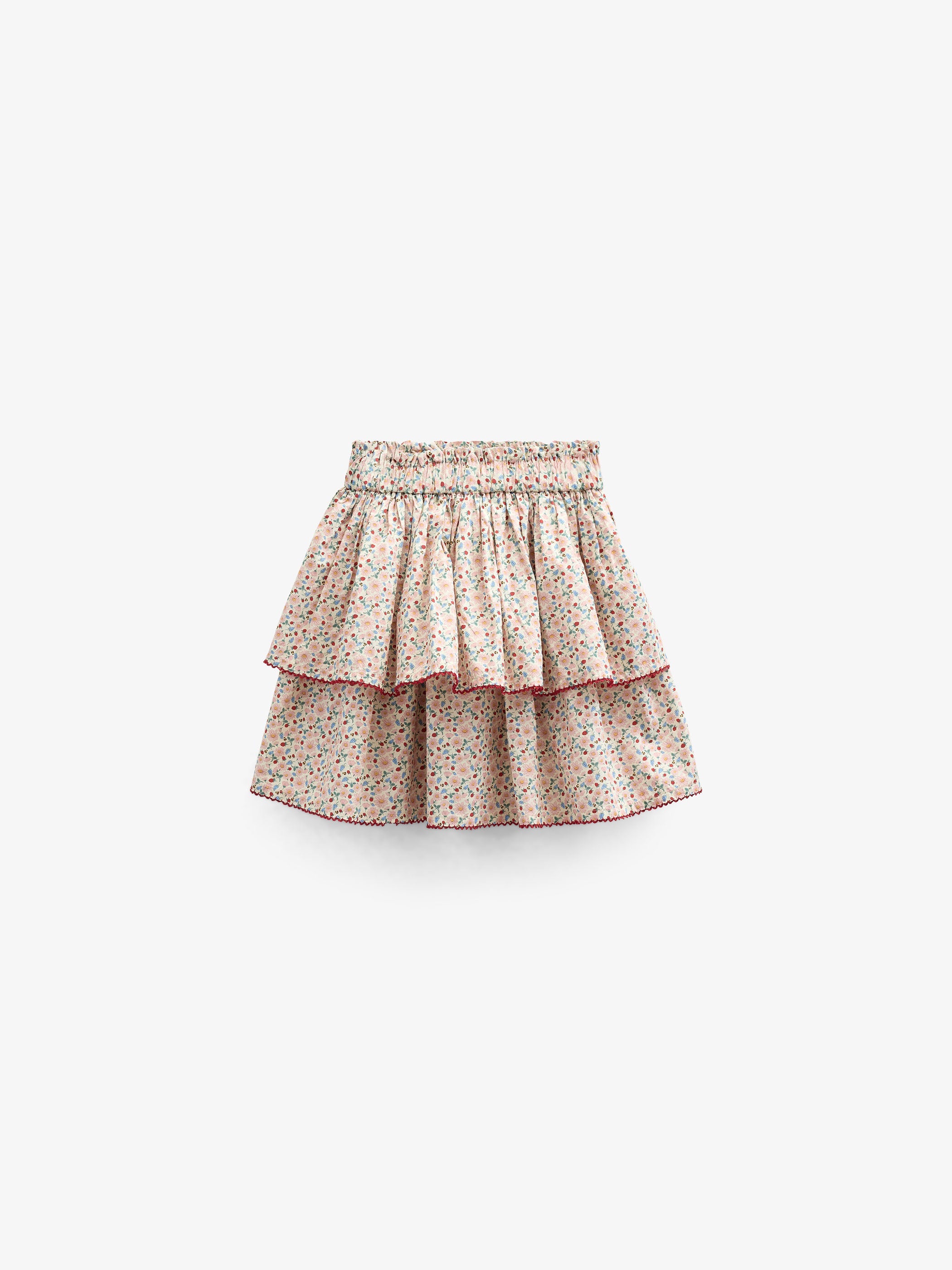 Poplin-Rock mit Blumenmuster und RΓΌsche - Tween - Rose | 100953 Poppy