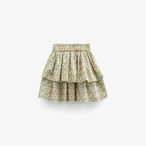 Poplin-Rock mit Blumenmuster und Rüsche - Kids - Green | 100954 Poppy