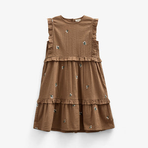 Besticktes Seersucker-Kleid - Kids - Coconut | 100978 Nora