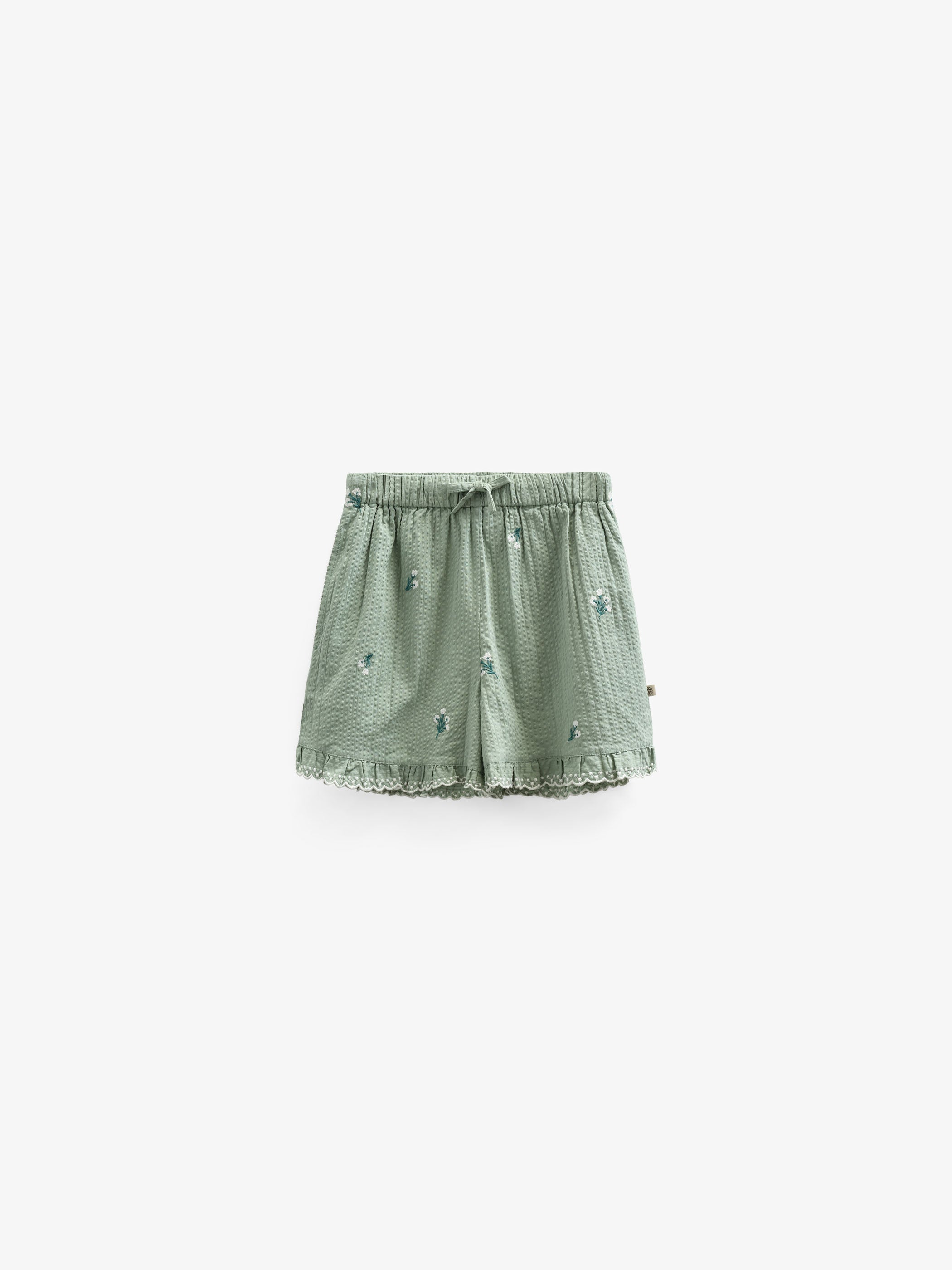 Bestickte Seersucker-Shorts - Kids - Dusty Green | 100984 Nora