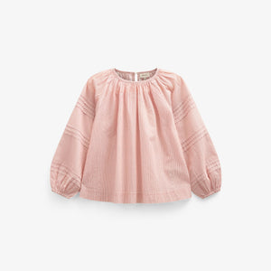 Langärmelige Gestreifte Bluse - Kids - Offwhite/Cherry Red | 100990 Willa