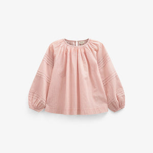 Langärmelige Gestreifte Bluse - Kids - Offwhite/Cherry Red | 100990 Willa