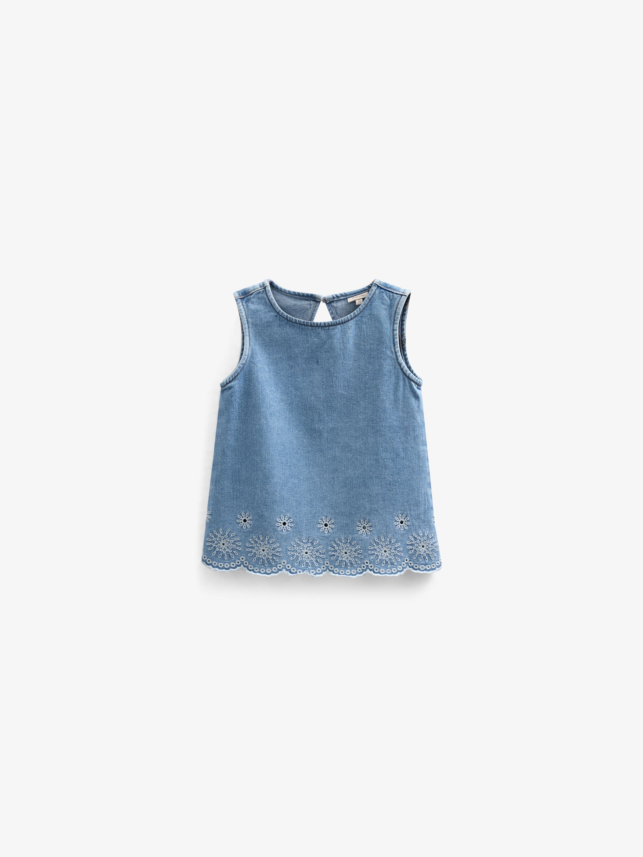 Besticktes Denim-Top - Kids - Light Blue Denim | 101020 Vera