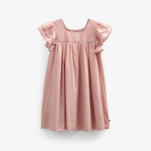 Baumwollkleid mit Zick Zack Rüsche - Kids - Rose Tan | 101034 Alma