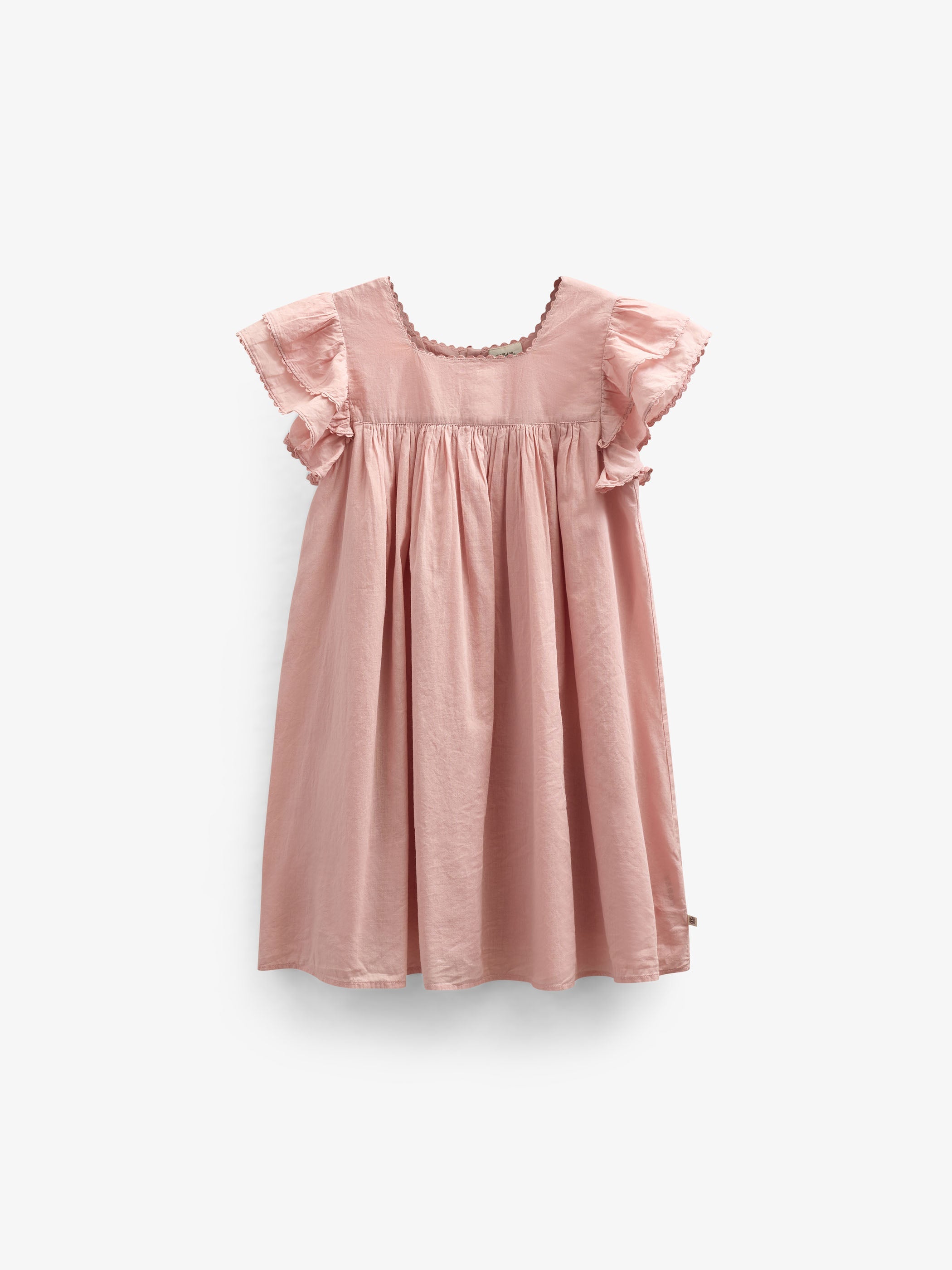 Baumwollkleid mit Zick Zack Rüsche - Kids - Rose Tan | 101034 Alma