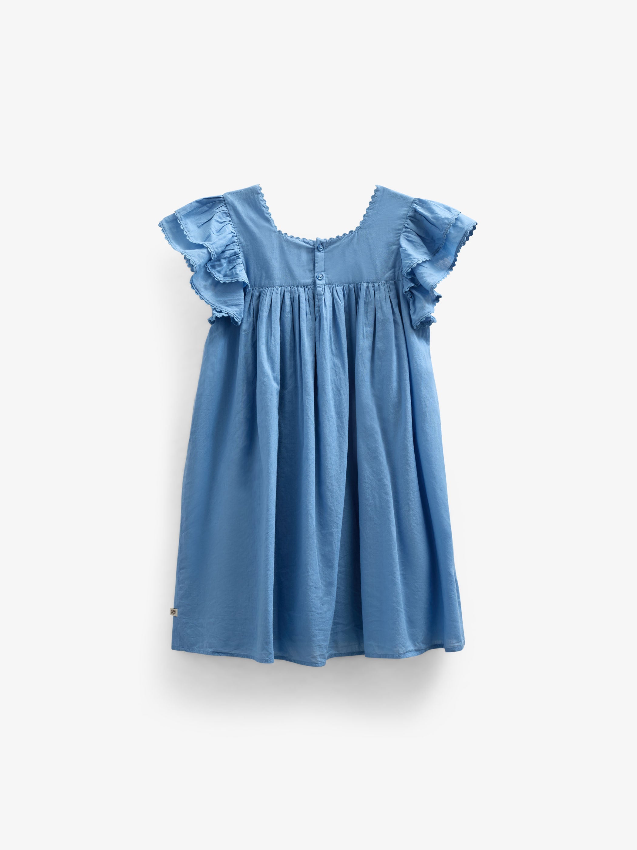 Baumwollkleid mit Zick Zack Rüsche - Tween - Dusty Blue | 101067 Alma