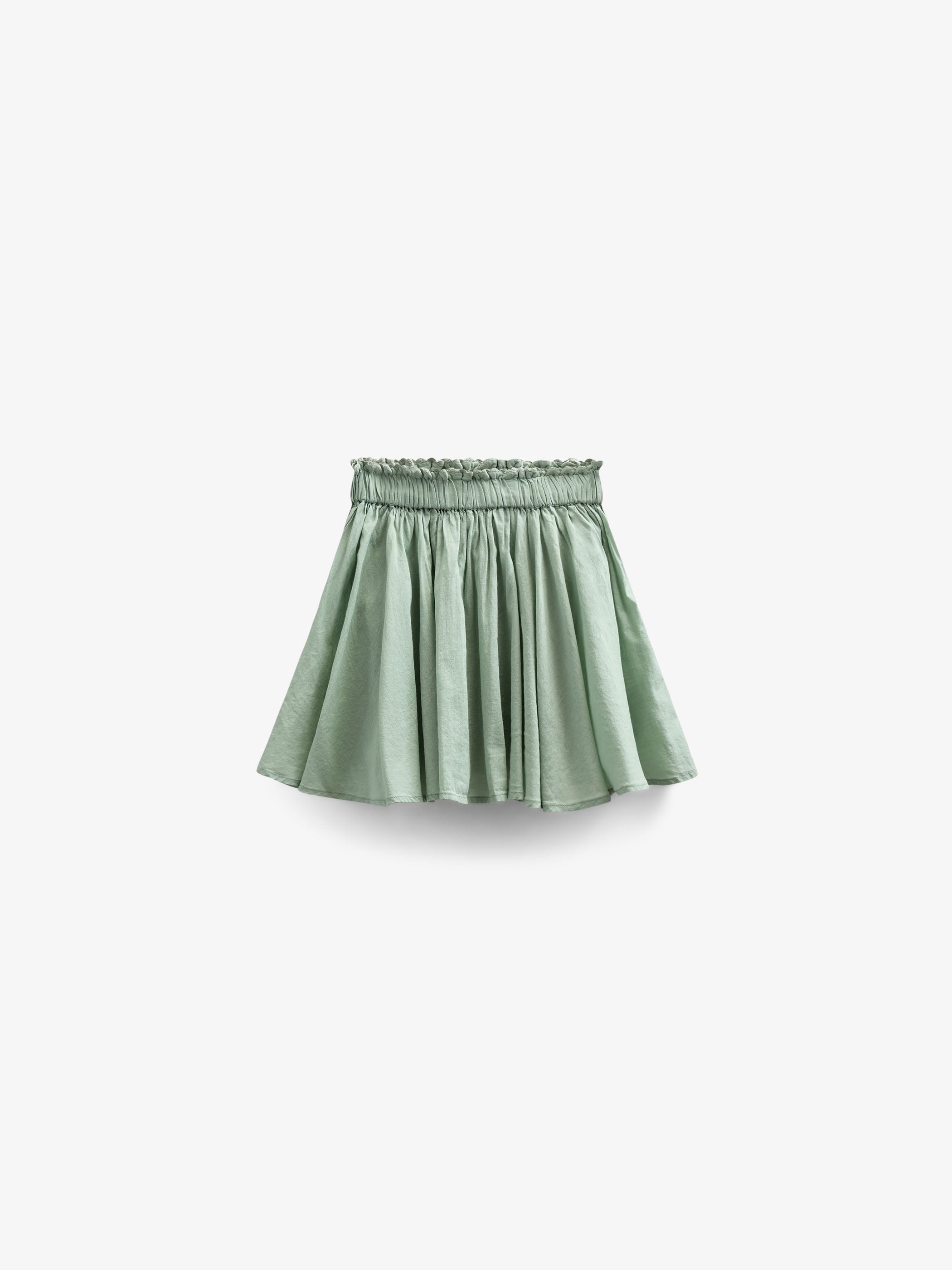 Baumwollrock mit Zick Zack Rüsche - Kids - Dusty Green | 101038 Alma