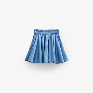 Baumwollrock mit Zick Zack Rüsche - Kids - Dusty Blue | 101039 Alma