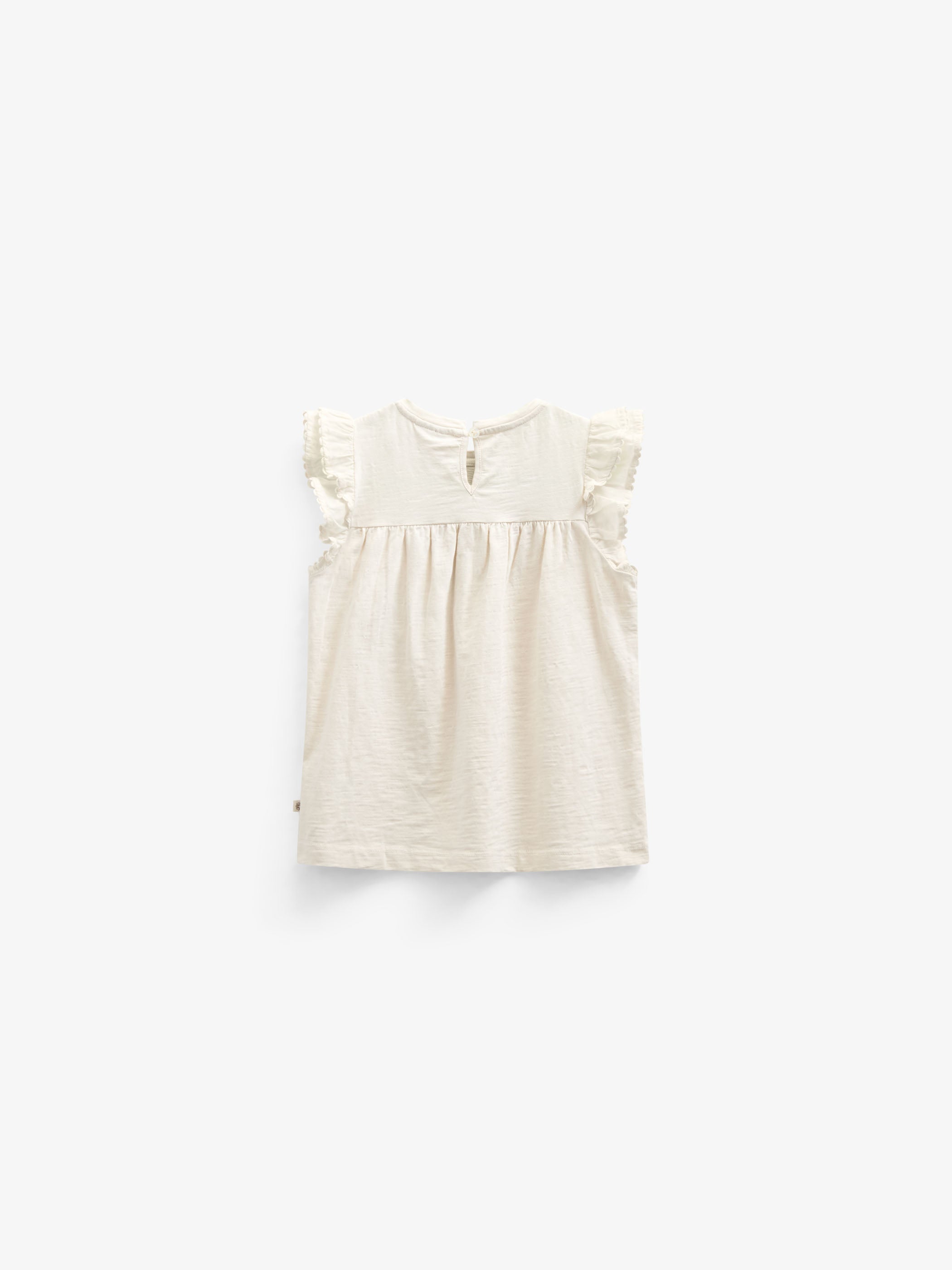 Jerseybluse mit Zick Zack Rüsche - Tween - Offwhite | 101071 Gabriella