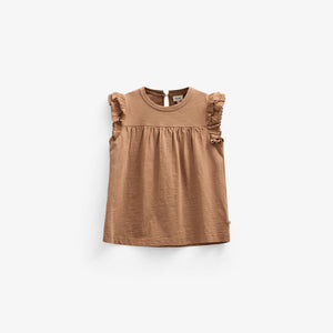 Jerseybluse mit Zick Zack Rüsche - Kids - Coconut | 101041 Gabriella