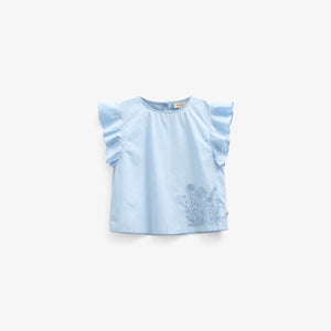 Popelinebluse mit Stickerei - Tween - Powder Blue | 101073 Barbara