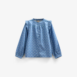 Bedruckte Popeline-Hemdbluse - Tween - Dusty Blue | 101087 Camilla