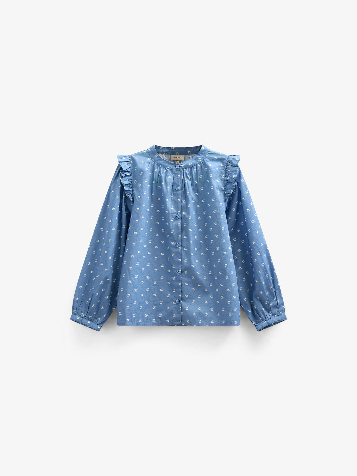 Printed Poplin Shirt Blouse - Tween - Dusty Blue | 101087 Camilla