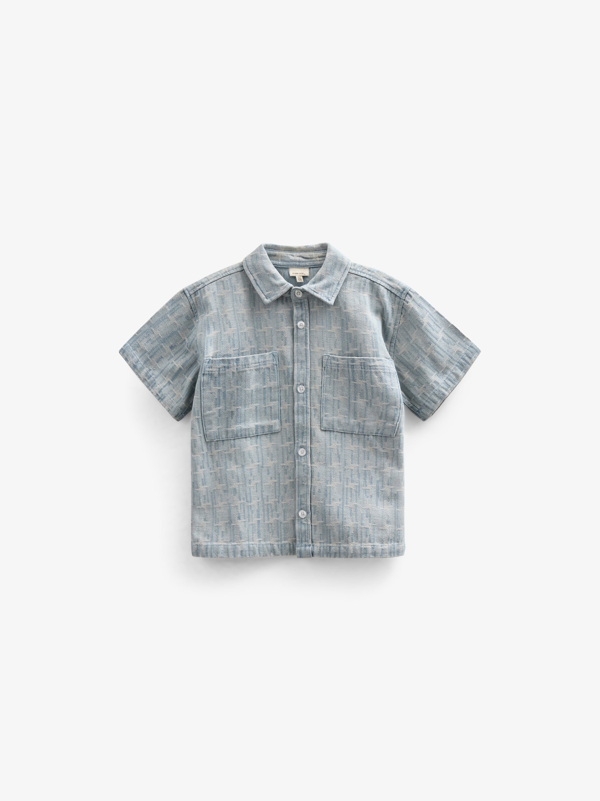 Jacquard-Denim-Kurzarmhemdjacke - Kids - Blue Denim | 101060 Kyle